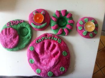 Bougeoirs en pâte à sel   