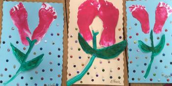 Empreintes peinture thème printemps